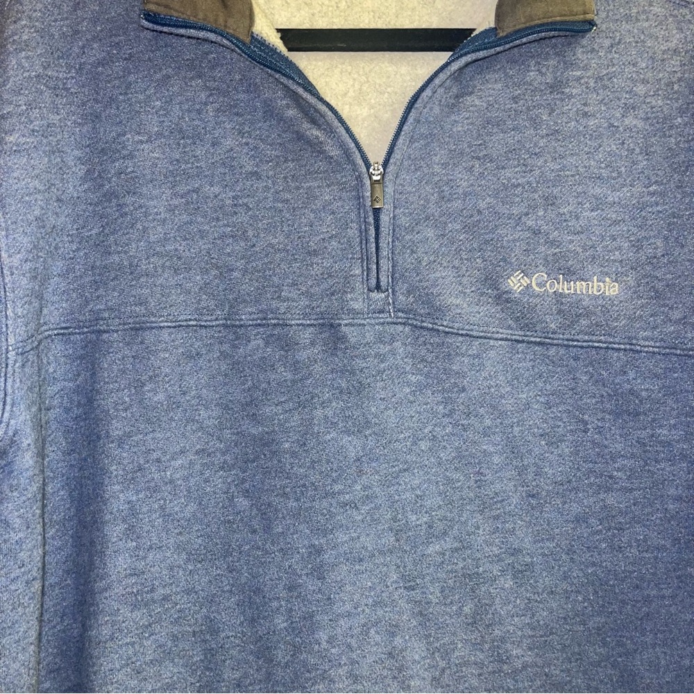 Columbia Men's Hart Mountain II Size Medium Blue Quarter-Zip Pullover sweatshirt - Picture 5 of 9